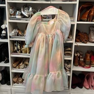 SELKIE pastel rainbow puffy dress